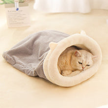 Load image into Gallery viewer, Thermal Cat Bed Winter Sleeping Bag for Cats Burrow Design Snug Hideaway Plush Warmth Cave For Kitty &Cats Pet Supplies House Pet Products
