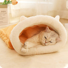 Load image into Gallery viewer, Thermal Cat Bed Winter Sleeping Bag for Cats Burrow Design Snug Hideaway Plush Warmth Cave For Kitty &Cats Pet Supplies House Pet Products