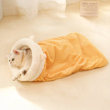 Load image into Gallery viewer, Thermal Cat Bed Winter Sleeping Bag for Cats Burrow Design Snug Hideaway Plush Warmth Cave For Kitty &Cats Pet Supplies House Pet Products