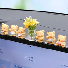 Load image into Gallery viewer, Car Interior Center Console Navigator Screen Little Bear Decoration Ornaments Cute Doll Home Car Ornaments