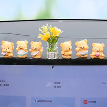 Load image into Gallery viewer, Car Interior Center Console Navigator Screen Little Bear Decoration Ornaments Cute Doll Home Car Ornaments