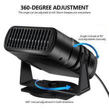 Load image into Gallery viewer, 12V 360 Degree Adjustable Car Heater Portable Electric Quiet Vehicle Small Space Thermostat 2 Level Temperature 12V 24V Car Heater