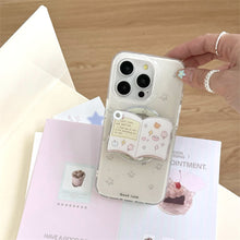 Load image into Gallery viewer, Korean Cute 3D Book Makeup Mirror For Magsafe Griptok Holder Phone Finger Ring Stand Support For iPhone Girl Bracket