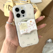 Load image into Gallery viewer, Korean Cute 3D Book Makeup Mirror For Magsafe Griptok Holder Phone Finger Ring Stand Support For iPhone Girl Bracket