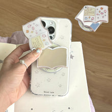 Load image into Gallery viewer, Korean Cute 3D Book Makeup Mirror For Magsafe Griptok Holder Phone Finger Ring Stand Support For iPhone Girl Bracket