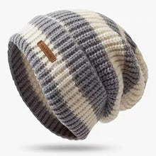 Load image into Gallery viewer, Striped Beanie Winter Hats For Women Knitted Retro Thickened Warm Baggy Cap Trendy Windproof Ear Protect Bonnet Female