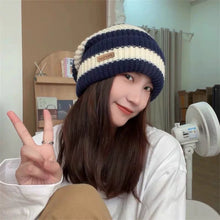 Load image into Gallery viewer, Striped Beanie Winter Hats For Women Knitted Retro Thickened Warm Baggy Cap Trendy Windproof Ear Protect Bonnet Female