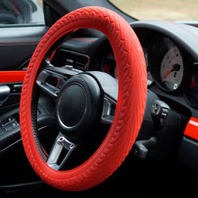 Load image into Gallery viewer, Car Silicone Grip Steering Wheel Cover Car Handle Cover Texture Silicone Protective Cover Tuning Interior Accessories