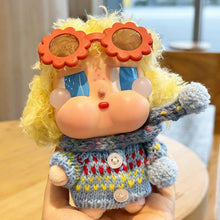 Load image into Gallery viewer, Knitted Sweater Scarf Dress Shoes Set For CRYBABY Doll Labubu 17cm Doll Christmas Outfit Accessories