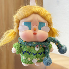 Load image into Gallery viewer, Knitted Sweater Scarf Dress Shoes Set For CRYBABY Doll Labubu 17cm Doll Christmas Outfit Accessories