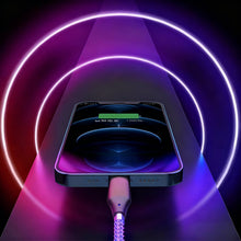 Load image into Gallery viewer, 3-in-1 Flexible Fast Charging Cable with RGB Flowing Light Type-C PD USB Braided Data Sync Cable Phone Charging Gaming Accessory