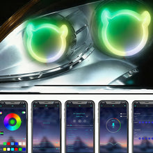 Load image into Gallery viewer, Car Headlight Demon Style Heart LED Angel Eye Ring with APP Control RGB Color Changing DRL for Car Headlight Modification Smartphone Control