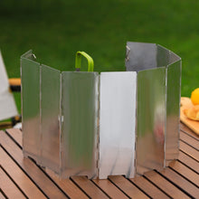 Load image into Gallery viewer, 8/10PCS Foldable Aluminum Windshield With Storage Bag Ultra-Light Heat-Gathering Stove Head Wind Shield Outdoor Camping Accessories