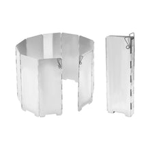 Load image into Gallery viewer, 8/10PCS Foldable Aluminum Windshield With Storage Bag Ultra-Light Heat-Gathering Stove Head Wind Shield Outdoor Camping Accessories