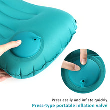 Load image into Gallery viewer, Press Inflatable Square Pillow Portable Foldable Flannel Lumbar Support For Outdoor Camping Travel