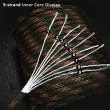 Load image into Gallery viewer, 100M 9-Core Paracord DIY Braiding Emergency Survival Rope For Outdoor Hiking Camping Adventure