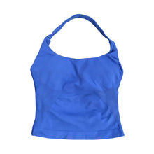 Load image into Gallery viewer, Solid Color Yoga Vest with Bra Pads Backless Halter Neck Design High-Elastic Outdoor Sports Top