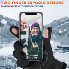 Load image into Gallery viewer, Winter Photography Gloves Touchscreen Half-Finger Style Waterproof Anti-Slip Thermal Gloves with Reflective Strips for Outdoor Cycling Fishing
