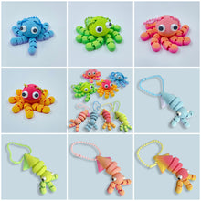 Load image into Gallery viewer, Cute Octopus Squid Pendant 3D Printed Keychain Backpack Charm Novelty Desk Toy Kawaii Personalized Charm Gift for Students Teens