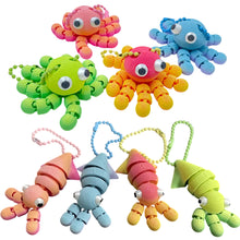 Load image into Gallery viewer, Cute Octopus Squid Pendant 3D Printed Keychain Backpack Charm Novelty Desk Toy Kawaii Personalized Charm Gift for Students Teens