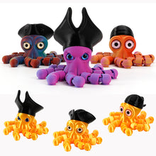 Load image into Gallery viewer, Novelty Pirate Octopus Toy 3D Printed Articulated Cool Desk Decor Articulated Animal Model Collection Display Gift for Gamers Kids Adults