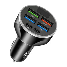 Load image into Gallery viewer, 6-in-1 Car Charger with 66W Super Fast Charging Smart Flash Charge for Multiple Phones High Power Multi-port Vehicle Charger