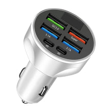 Load image into Gallery viewer, 6-in-1 Car Charger with 66W Super Fast Charging Smart Flash Charge for Multiple Phones High Power Multi-port Vehicle Charger