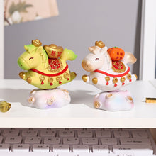 Load image into Gallery viewer, Chinese Style Cartoon Little Horse Dolls Resin Toy Cute Desktop Decoration Ornament New Year Gift Festival Present