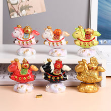 Load image into Gallery viewer, Chinese Style Cartoon Little Horse Dolls Resin Toy Cute Desktop Decoration Ornament New Year Gift Festival Present