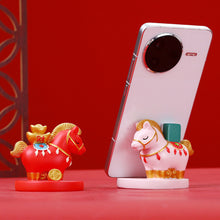 Load image into Gallery viewer, Chinese Style Cartoon Mascots Resin Horse Toys Cartoon Pony Desktop Decorations Mobile Phone Support Ornament Gift