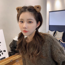 Load image into Gallery viewer, 2Pcs Plush Cat Ears Shape Hair Clips Black Hairpins Girls Headwear Hair Accessories Duck Beak Clip Grip Clip