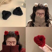 Load image into Gallery viewer, 2Pcs Plush Cat Ears Shape Hair Clips Black Hairpins Girls Headwear Hair Accessories Duck Beak Clip Grip Clip