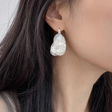 Load image into Gallery viewer, Carved Light Luxury Elegant Metal Hollow Silver Golden Hoop Earrings Ginkgo Leaf Shaped Ear Clip Gift For Women