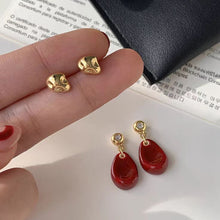 Load image into Gallery viewer, New Year Red Earrings Fashion Light Luxury Firework Heart Earrings Ear Accessories Women Girls Gift