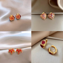 Load image into Gallery viewer, Red Pomegranate Earrings Fashion Light Luxury Earrings Diamond-Encrusted Stud Earrings Ear Accessories Gift For Women
