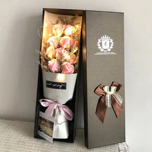 Load image into Gallery viewer, Soap Rose Flower Bouquet Gift Box With String Light Valentine's Day Gift Girlfriend Party Decoration Rose Flower Present