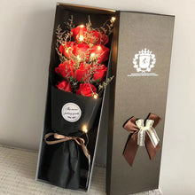 Load image into Gallery viewer, Soap Rose Flower Bouquet Gift Box With String Light Valentine's Day Gift Girlfriend Party Decoration Rose Flower Present