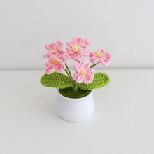 Load image into Gallery viewer, Hand-Knitted Flowers Handmade Crocheted Flowers Bouquets Desktop Ornament Home Decoration Valentine's Day Gift