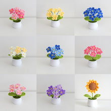 Load image into Gallery viewer, Hand-Knitted Flowers Handmade Crocheted Flowers Bouquets Desktop Ornament Home Decoration Valentine's Day Gift