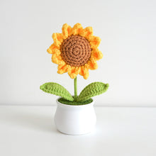 Load image into Gallery viewer, Hand-Knitted Flowers Handmade Crocheted Flowers Bouquets Desktop Ornament Home Decoration Valentine's Day Gift