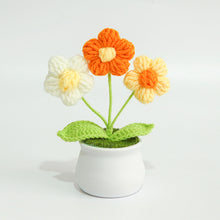 Load image into Gallery viewer, Hand-Knitted Flowers Handmade Crocheted Flowers Bouquets Desktop Ornament Home Decoration Valentine's Day Gift