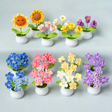 Load image into Gallery viewer, Hand-Knitted Flowers Handmade Crocheted Flowers Bouquets Desktop Ornament Home Decoration Valentine's Day Gift