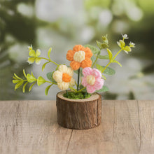 Load image into Gallery viewer, Hand-Knitted Rose Flowers Handmade Crocheted Flowers Bouquets Wooden flowerpot Desktop Ornament Home Decoration Valentine's Day Gift