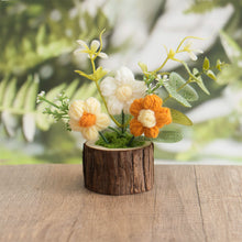 Load image into Gallery viewer, Hand-Knitted Rose Flowers Handmade Crocheted Flowers Bouquets Wooden flowerpot Desktop Ornament Home Decoration Valentine's Day Gift