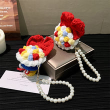 Load image into Gallery viewer, Mini Rose Bouquet Hand Tied Bouquet Wool Knitted Rose Crochet Flowers Keychain Pendant Valentine's Day Gift