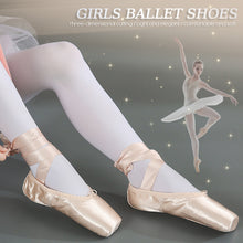 Load image into Gallery viewer, 1Pair Professional Girls Ladies Ballet Pointe Shoes Satin Ribbon Ballet Shoes Performance Shoes Practice Dance Shoes