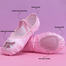 Load image into Gallery viewer, Kids Satin Elastic Ballet Dance Shoes Soft Comfortable Breathable Dance Shoes Girls Female Ballet Soft Dance Shoes