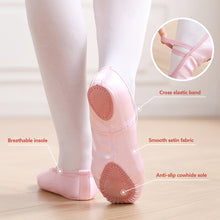 Load image into Gallery viewer, Kids Crown Satin Elastic Ballet Dance Shoes Soft Comfortable Breathable Dance Shoes Girls Female Ballet Soft Dance Shoes