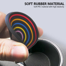 Load image into Gallery viewer, Car Interior PVC Cup Coasters Non-Slip Rainbow Car Drink Coaster Car Cup Holder Insert Cupholder Coaster Auto Decor Water Bottle Holder Pad