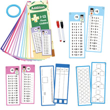 Load image into Gallery viewer, 15Pcs Math Training Cards Erasable Reusable Addition Subtraction Multiplication Division Student Educational Teaching Aid